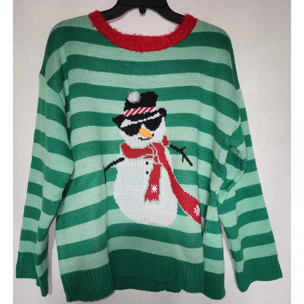 Snow man ugly Christmas sweater by 33 degrees men's 1X
